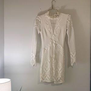 Princess Polly white macrame mini dress